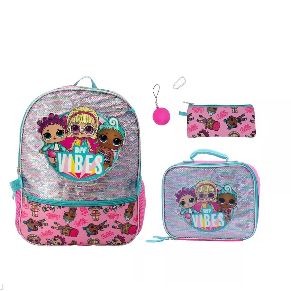 LOL SURPRISE 5 Piece Backpack Lunchbox Set